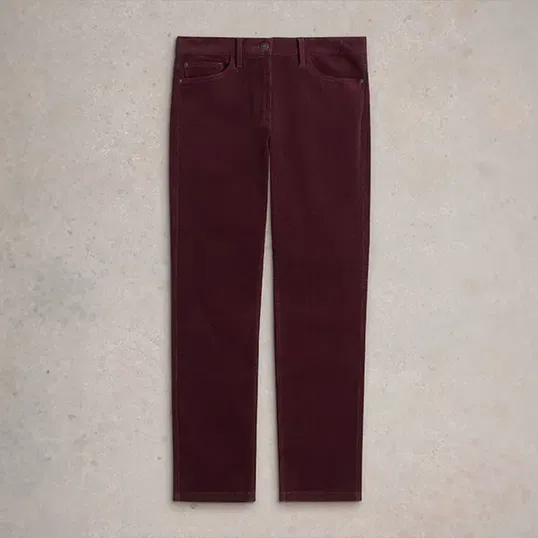White Stuff Brooke Straight Cord Trouser Mid Plum