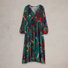 White Stuff Izzy Midi Dress Green Print