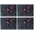 Sara Miller India Collection Set of 4 Large Placemats Hummingbird Paradise Midnight Blue