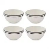 Portmeirion Potters Stripe Set of 4 14cm Stacking Bowls Grey