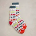 White Stuff Multi Heart Cabin Socks Grey Multi