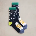 White Stuff Cosy Polar Bear Cabin Socks Navy Multi