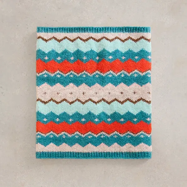 White Stuff Zig Zag Fairisle Snood Teal Multi