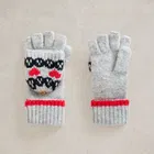 White Stuff Heart Fairisle Flip Mittens Grey Multi