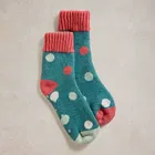 White Stuff Dotty Loopback Socks Teal Multi