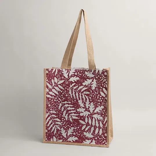 Seasalt Jute Shopper Frosted Leaves Dahlia