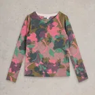 White Stuff Jodie Printed Floral Jumper Green Multi