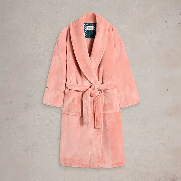 White Stuff Clover Cosy Dressing Gown Mid Pink