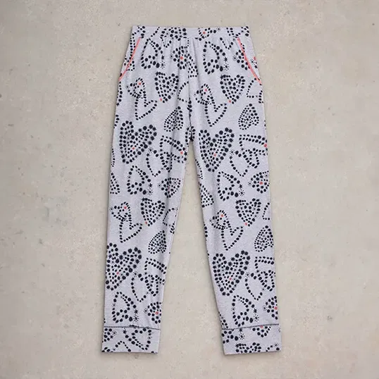 White Stuff Fern Jersey Pyjama Bottoms Grey Print