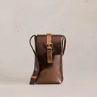 White Stuff Clara Buckle Leather Phone Bag Mixed Metallic