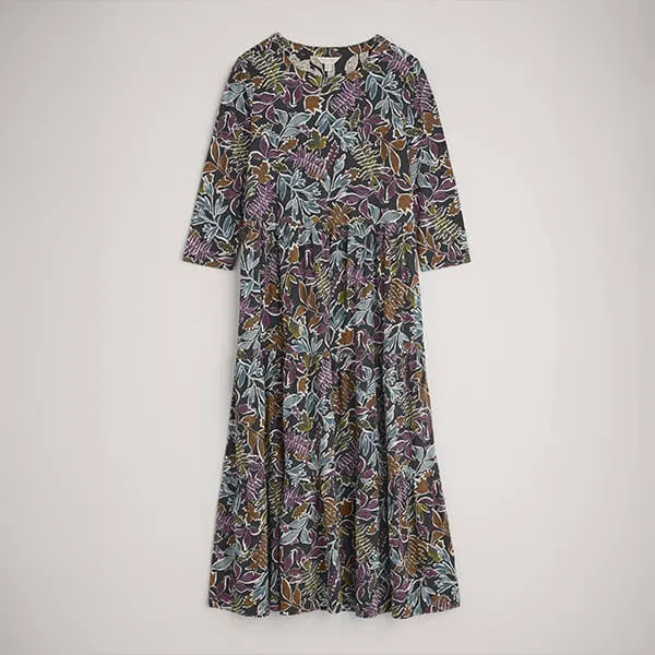 Seasalt Line Strokes Dress Inked Foliage Onyx