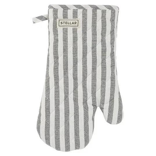Stellar Textiles 31cm Grey Stripe Oven Glove