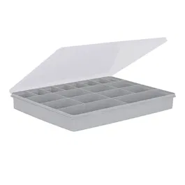Wham Organiser Box 5.02 38cm with 18 Divisions Soft Grey/Clear