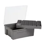 Wham Organiser Box 5.04.01 38cm with 19 Division Removable Tray Soft Grey/Clear