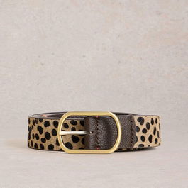White Stuff Reversible Leather Belt Natural Multi
