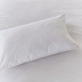 Murmur Bea Embroidery Cushion 30cm x 50cm White