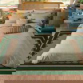 Joules Ticking Stripe Duvet Cover Single Blue Green